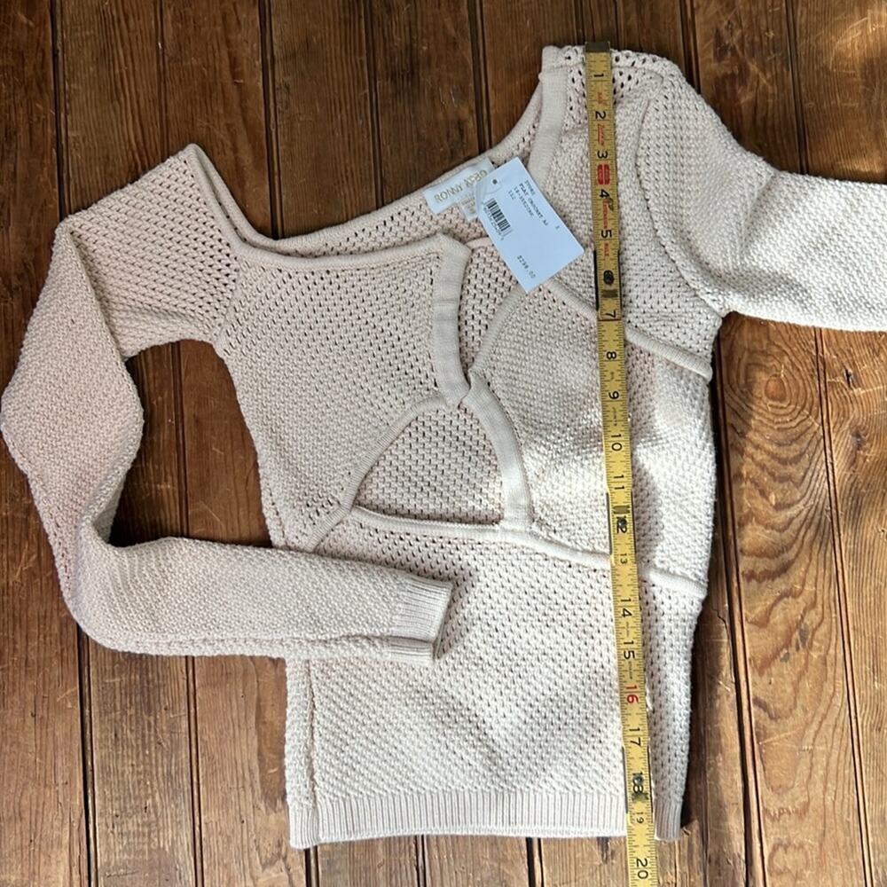 Women’s Ronny Kobo Flay crochet cut out sweater one shoulder size small New NWT - Picture 4 of 8